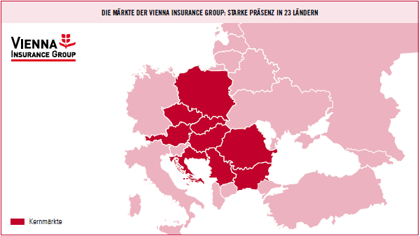 Die Märkte der Vienna Insurance Group: Starke Präsenz in 23 Ländern (Landkarte)