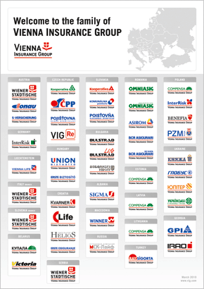 Welcome to the family of Vienna Insurance Group (logos)