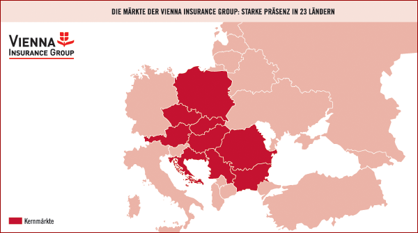 Die Märkte der Vienna Insurance Group (Karte)