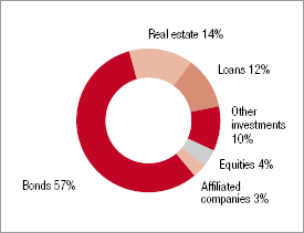 Breakdown of investments 2010 (pie chart)