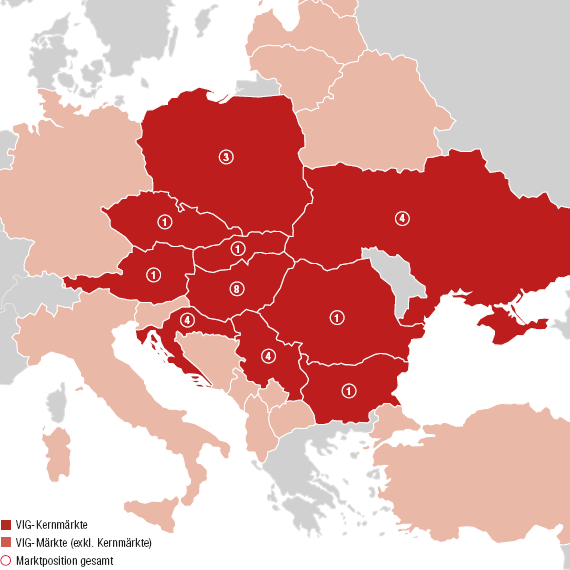 Die Märkte der Vienna Insurance Group (Landkarte)